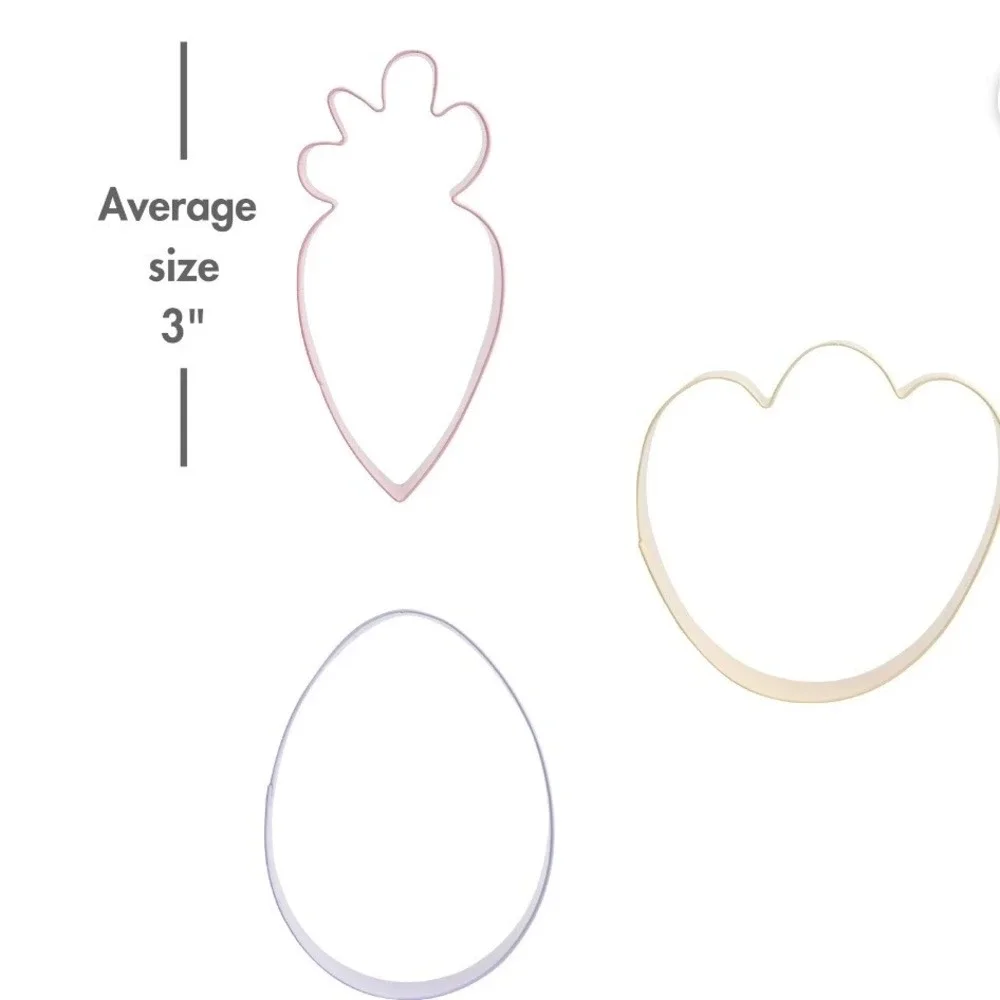 Way to Celebrate‎ Easter Cookie Cutter Set 4pc Bunny Carrot Egg Paw Pastel Metal